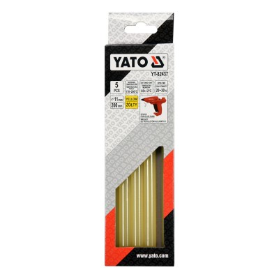 Θερμόκολλα Σε Ράβδο 5 Τεμάχια Ø11x200mm Κίτρινο YATO YT-82437