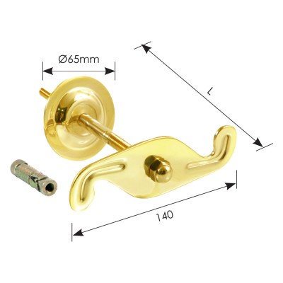 Ορειχάλκινο Ανεμοστύλωμα 140mm x 140mm Χρυσό  ZOGOMETAL 0324
