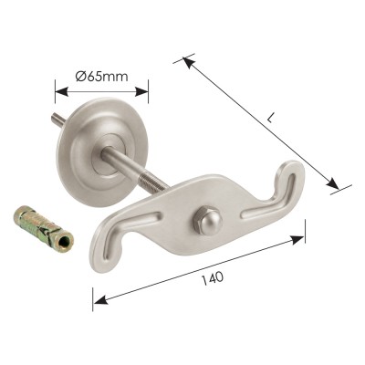 Ορειχάλκινο Ανεμοστύλωμα 140mm x 140mm Νίκελ Ματ  ZOGOMETAL 0324