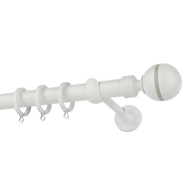 Κουρτινόξυλα Zωγομεταλ Φ25 CP0079 Λευκό/Γκρι