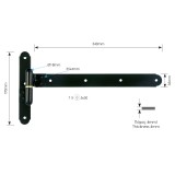 Γωνιακό Παραδοσιακό Μάσκουλο 195mm x 340mm ZOGOMETAL 0126 Μαύρο