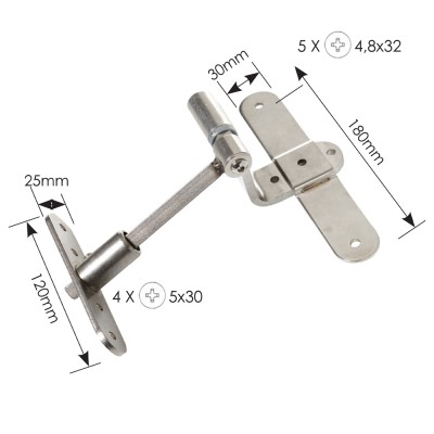 Μάσκουλο Ρυθμιζόμενο Μεσαιο Ανοξείδωτο INOX 316 ZOGOMETAL 0168