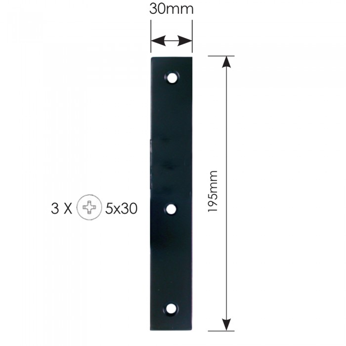 Διακοσμητικό Λαμάκι Μάσκουλου 195mm x 30mm ZOGOMETAL 0169-02 Μαύρο