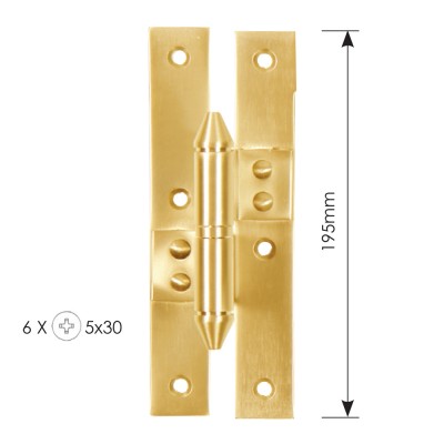 Μεσαίο Μάσκουλο Ορειχάλκινο ZOGOMETAL 195mm x 78mm Σειρά 0304 Χρυσό