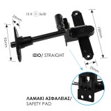 Μάσκουλο Ρυθμιζόμενο Μεσαίο με Ίσιο Πιράκι για Ξύλινα Κουφώματα με Λαμάκι Ασφαλείας 25mm x 150mm ZOGOMETAL 9207 Γαλβανιζέ Μαύρο