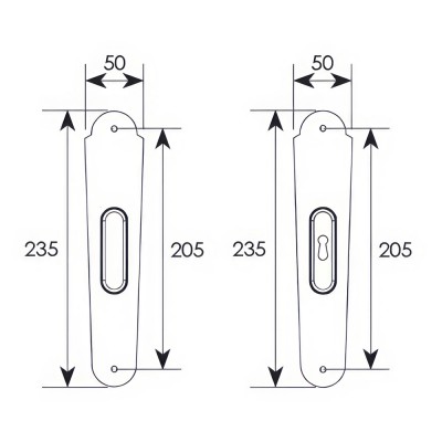 Χούφτα με τρύπα ρουστίκ συρόμενης πόρτας σειρά 135 Μαύρο χρώμα