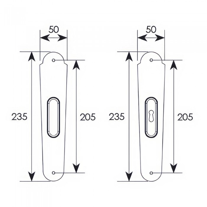 Χούφτα χωρίς τρύπα συρόμενης πόρτας ρουστίκ σειρά 135 Αντικέ σκουριά