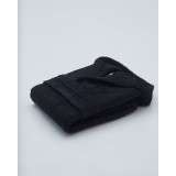 Βαμβακερό Πετσετέ Μονόχρωμο Μπουρνούζι με Κουκούλα Adore Medium Μαύρο