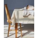 Μονόχρωμο Τραπεζομάντηλο με Αζούρ & Γαλλική Γωνία Amadora 16 ατόμων (150x350cm) Natural