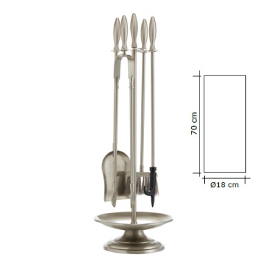 Σετ κρεμανταλάδες Ζωγομετάλ 1190-Β06 σε Νίκελ Ματ με Σταχτοθήκη