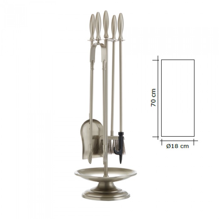 Σετ κρεμανταλάδες Ζωγομετάλ 1190-Β06 σε Νίκελ Ματ με Σταχτοθήκη