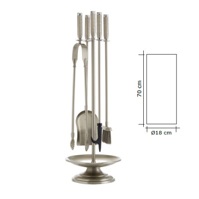 Σετ κρεμανταλάδες Ζωγομετάλ 1195-Β06 σε Νίκελ Ματ/Χρώμιο με Σταχτοθήκη