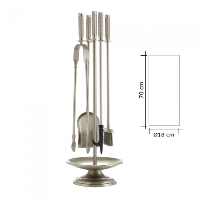 Σετ κρεμανταλάδες Ζωγομετάλ 1195-Β06 σε Νίκελ Ματ/Χρώμιο με Σταχτοθήκη