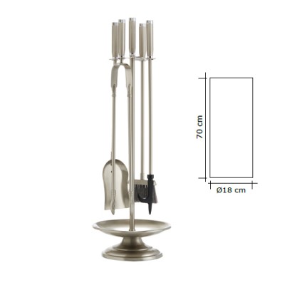 Σετ κρεμανταλάδες Ζωγομετάλ 1200-Β06 σε Νίκελ Ματ/Χρώμιο με Σταχτοθήκη