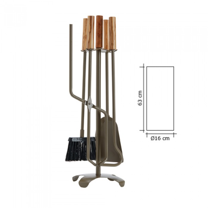 Σετ κρεμανταλάδες Ζωγομετάλ 1240-Β13 σε Ξύλο Ελιάς-Καφέ Ελιάς