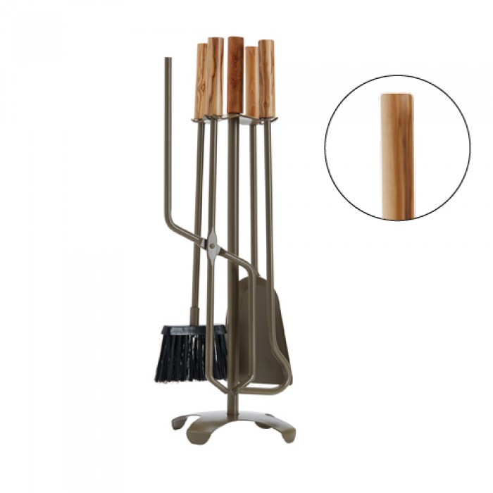 Σετ κρεμανταλάδες Ζωγομετάλ 1240-Β13 σε Ξύλο Ελιάς-Καφέ Ελιάς