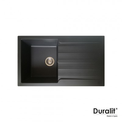 Νεροχύτης Κουζίνας Συνθετικός 86x50 Duralit Graphite KS100-420 Ένθετος Germany