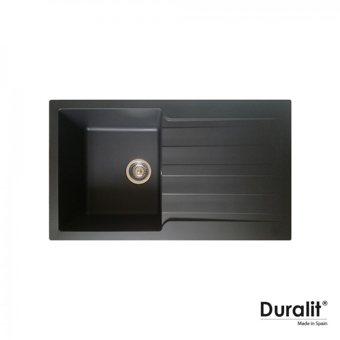 Νεροχύτης Κουζίνας Συνθετικός 86x50 Duralit Graphite KS100-420 Ένθετος Germany