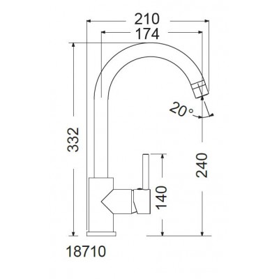 Μπαταρία κουζίνας Armando Vicario 18710-100 FLUO Χρώμιο