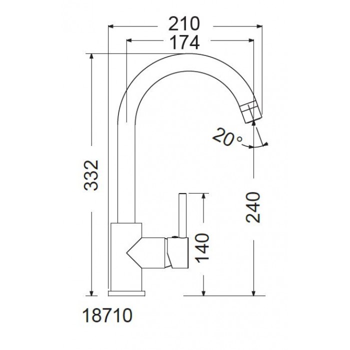 Μπαταρία κουζίνας Armando Vicario 18710-100 FLUO Χρώμιο