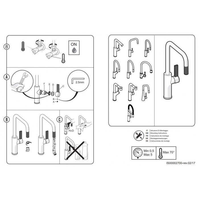 Μπαταρία κουζίνας Fluo 18680-100 Armando Vicario Χρώμιο