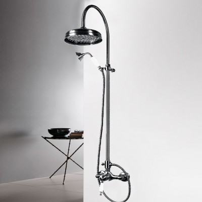 Μπαταρία Ντουζιέρας με Κολώνα Oxford Bugnatese Black Matt CD6336-400