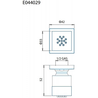 Jet ντους επίτοιχο με περιστρεφόμενη κλείδωση black matt Almar E044029-400