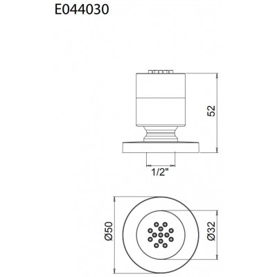 Jet ντους Round E044030-400 black matt