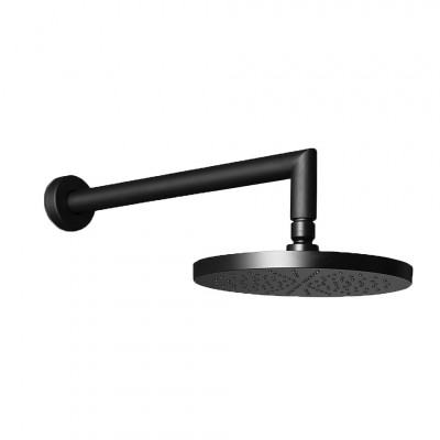 Ανακλινόμενη Κεφαλή ABS Ø20 Με Επίτοιχο Μπράτσο 35cm Almar Black Matt E044075-400+R50809-400