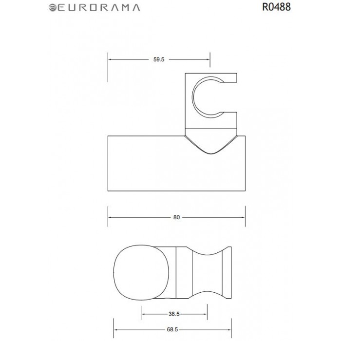 Στήριγμα τηλεφώνου ντους R0488 black matt