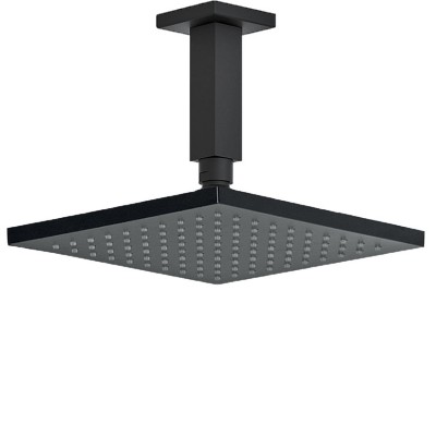 Ανακλινόμενη Κεφαλή Τετράγωνη 20x20 + Μπράτσο Οροφής Τετράγωνο 10εκ Almar E044077-400+R50812-400 Black Matt