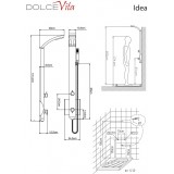 Στήλη ντους 2 εξόδων Dolce Vita Idea-400 black matt