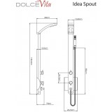 Στήλη ντους 3 εξόδων Dolce Vita  spout IDEAS-100 SATIN ΑΛΟΥΜΙΝΙΟΥ