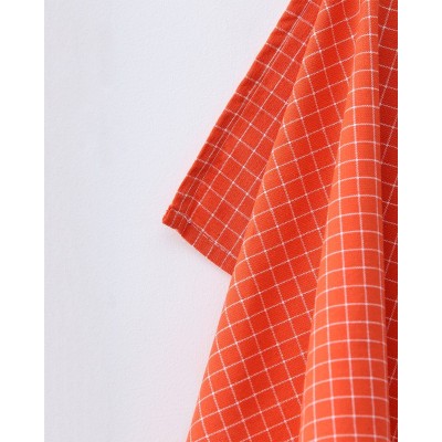 Σετ Βαμβακερά Ποτηρόπανα 2 τεμ Πορτοκαλί Καρώ Bazil 50x70cm Πορτοκαλί