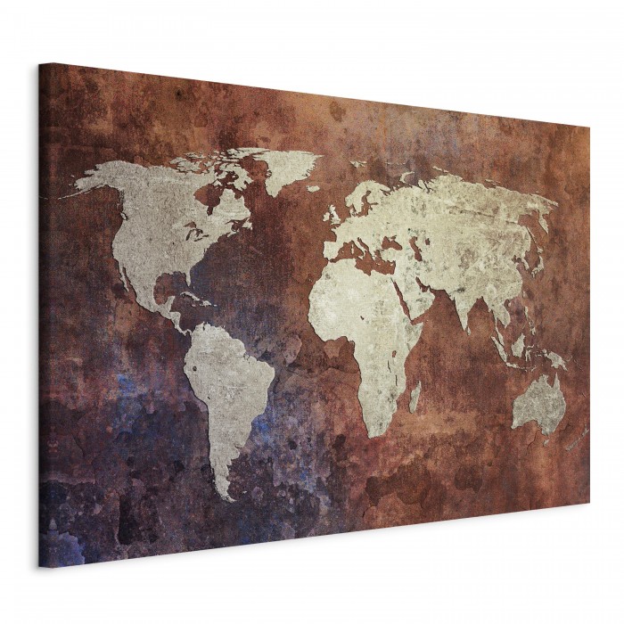 Πίνακας ζε καμβά - Rusty map of the World