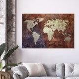 Πίνακας ζε καμβά - Rusty map of the World
