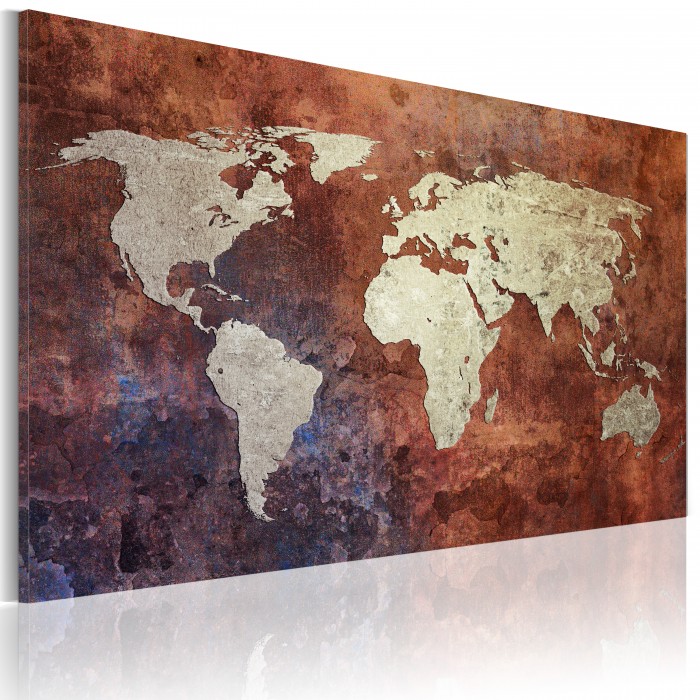 Πίνακας ζε καμβά - Rusty map of the World