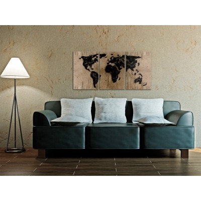 Πίνακας ζε καμβά - Inky map of the World