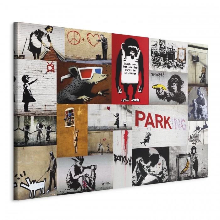Πίνακας ζε καμβά - Banksy - collage