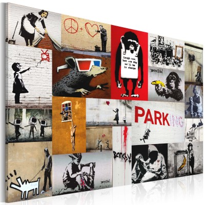 Πίνακας ζε καμβά - Banksy - collage