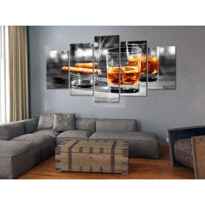 Πίνακας ζε καμβά - Cigars and whiskey