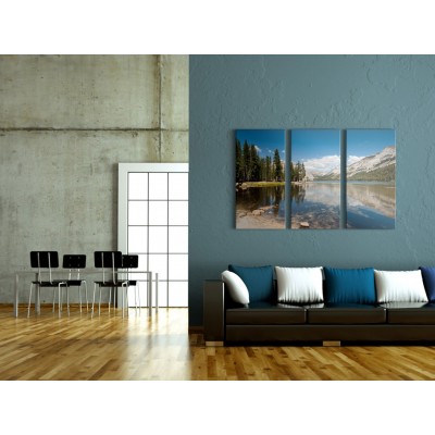Πίνακας ζε καμβά - Mountains, trees and pure lake
