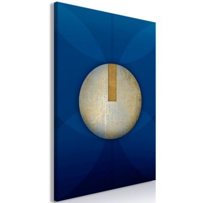 Πίνακας ζε καμβά - In the Shadow of Classic Blue (1-part) - Golden Circle in Abstraction