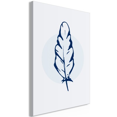 Πίνακας ζε καμβά - Blue Feather (1 Part) Vertical