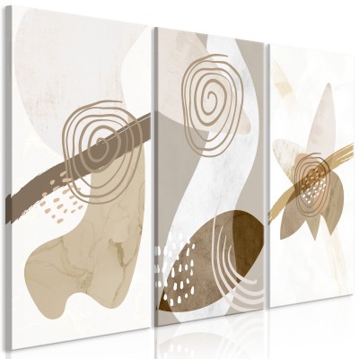 Πίνακας ζε καμβά - Beige Trio (3 Parts)