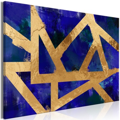 Πίνακας ζε καμβά - Golden Geometry (1 Part) Wide