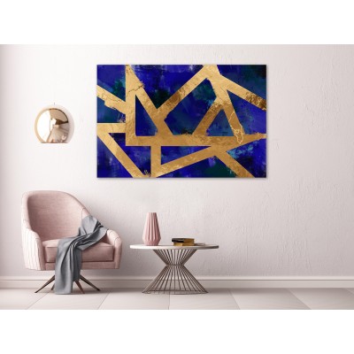Πίνακας ζε καμβά - Golden Geometry (1 Part) Wide