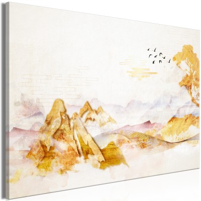 Πίνακας ζε καμβά - Golden Mountains (1 Part) Wide