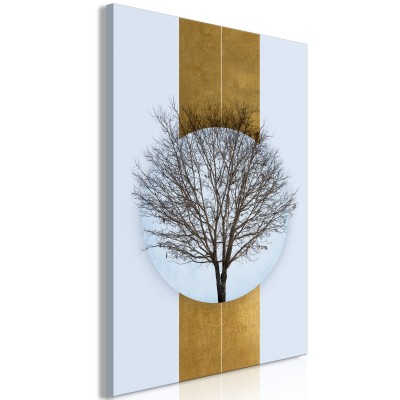 Πίνακας ζε καμβά - Circle of Nature (1-part) - Tree Branches in Round Composition