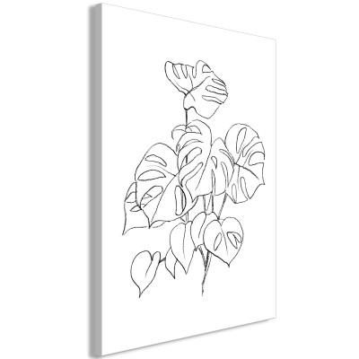 Πίνακας ζε καμβά - Monochrome Monstera (1 Part) Vertical